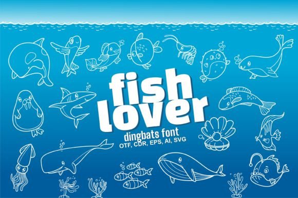 Fish Lover Font: A Stylish Dingbat for Editorial Design