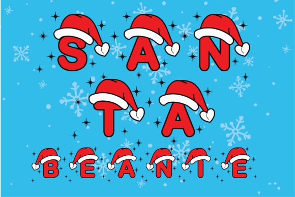 Santa Beanie Christmas Font